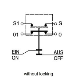 Case - IH CS150 11245600PN Stūmimo jungiklis, GTV, apvalus, geltonas
