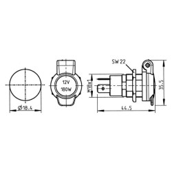 2 polių lizdas, Erich Jaeger 151065JAE