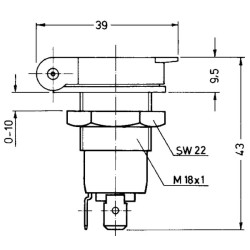 2 polių lizdas, įmontuotas EL114320