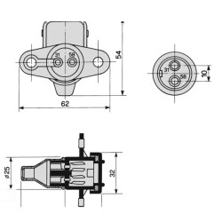 Lizdas 2 polių 25001100