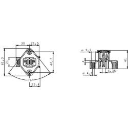Cobo 2500580100 3 polių lizdas