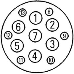 Lizdas WEST 13 polių (7+6) varžtinis kontaktas 8JB005949031