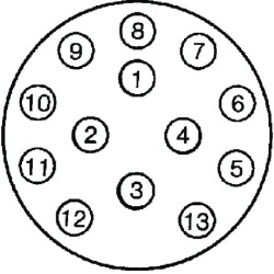 Gniazdo, 13 stykų, plastikowe LA403010