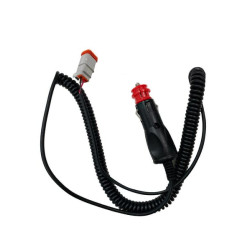 Jungiamasis spiralinis laidas su Deutsch kištuku DT2 ir cigarečių žiebtuvėliu (maks. 25W) 3m KADTSPIRCIG