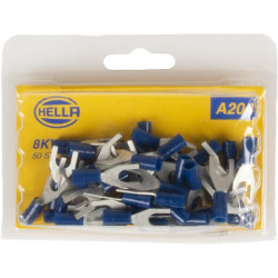 Šakės gnybtas, mėlynas, 1,5–2,5 mm² Ø6,5 mm, A serija, lizdinė plokštelė, Hella 8KW178045112