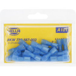 Gnybtų mentė moteriška, mėlyna, 1,5–2,5 mm² 6,3 x 0,8 mm, lizdinė plokštelė (25x), Hella 8KW732567003