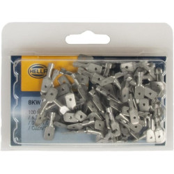 Gnybtų mentė vyriška, sidabrinė, 0,5-1mm² 6,3x0,8 mm, lizdinė plokštelė (100x), Hella 8KW043635013