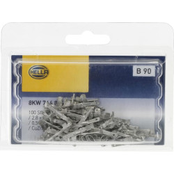 Gnybtų mentė, balta, 0,5–1 mm² 6,3 x 0,8 mm Ø2,8 mm, lizdinė plokštelė (100x), Hella 8KW744834003