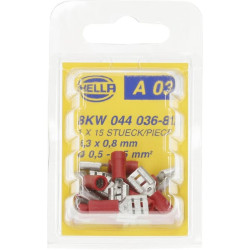 Gnybtų mentė moteriška, raudona, 0,5-1 mm² 6,3x0,8 mm, lizdinė plokštelė (15x), Hella 8KW044036812