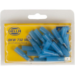 Gnybtų mentė vyriška, mėlyna, 1,5–2,5 mm² 6,3 x 0,8 mm, lizdinė plokštelė (25x), Hella 8KW732569003