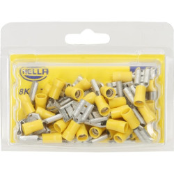 Gnybtų mentė moteriška, geltona, 4-6 mm² 9,5x1,2 mm, lizdinė plokštelė (50x), Hella 8KW700142003