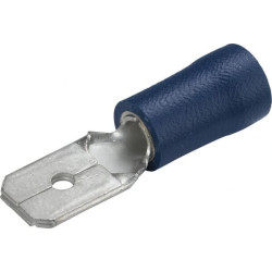 Gnybtų mentė vyriška, mėlyna, 1,5–2,5 mm² 6,3 x 0,8 mm, lizdinė plokštelė (100x), Hella 8KW044288003