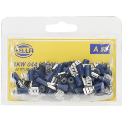 Gnybtų mentė moteriška, mėlyna, 1,5-2,5 mm² 6,3 x 0,8 mm, lizdinė plokštelė (100x), Hella 8KW044022003