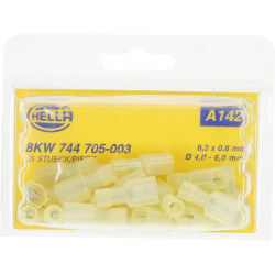 Gnybtų mentė, geltona, 4-6 mm² 6,3x0,8 mm, lizdinė plokštelė (25x), Hella 8KW744705003