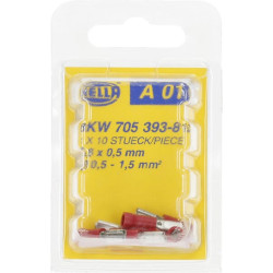 Gnybtų mentė moteriška, raudona, 0,5-1mm² 4,8x0,5 mm, lizdinė plokštelė (1x), Hella 8KW705393812