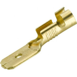 Gnybtų mentė, balta, 1,5–2,5 mm² 6,3 x 0,8 mm Ø6,3 mm, lizdinė plokštelė (100x), Hella 8KW744823003