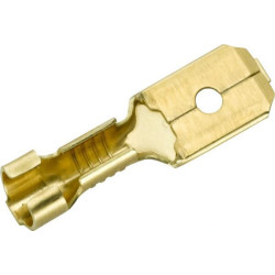 Gnybtų mentė, balta, 1,5–2,5 mm² 6,3 x 0,8 mm Ø6,3 mm, lizdinė plokštelė (100x), Hella 8KW744823003