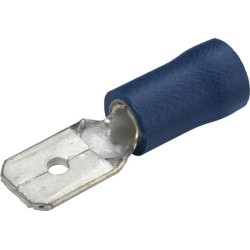 Gnybtų mentė vyriška, mėlyna, 1,5–2,5 mm² 6,3 x 0,8 mm, lizdinė plokštelė (15x), Hella 8KW044288812