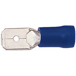 Gnybtų mentė vyriška, mėlyna, 1,5–2,5 mm² 6,3 x 0,8 mm, lizdinė plokštelė (15x), Hella 8KW044288812