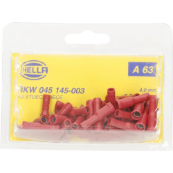 Bullet jungties moteriška, raudona, 0,5-1mm² Ø4mm A serija, lizdinė plokštelė (50x), Hella 8KW045145003
