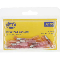 Kulkos jungties vyris, raudonas, 0,5–1 mm² Ø4 mm, lizdinė plokštelė (25x), Hella 8KW744765003