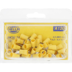 Žiedinė jungtis, Ø5mm A serija, geltona, 4-6mm² lizdinė plokštelė (50x), Hella 8KW744776003