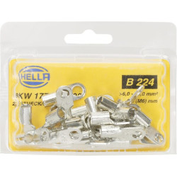 Žiedinė jungtis, sidabrinė, 6-10 mm² Ø6,5 mm, B serija, lizdinė plokštelė (25x), Hella 8KW177784202