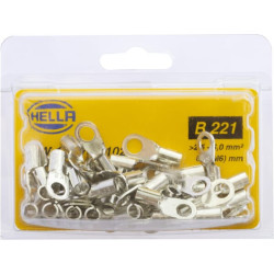 Žiedinė jungtis, sidabrinė, 2,5–6 mm² Ø6,5 mm, B serija, lizdinė plokštelė (50x), Hella 8KW177784102