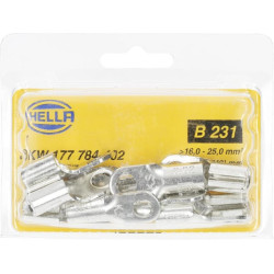 Žiedinė jungtis, sidabrinė, 16-25 mm² Ø8,4 mm, B serija, lizdinė plokštelė (10x), Hella 8KW177784402