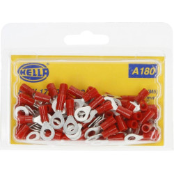 Žiedinė jungtis, raudona, 0,5–1,5 mm² Ø5,3 mm, A serija, lizdinė plokštelė (100x), Hella 8KW178042022