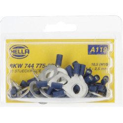Žiedinė jungtis, mėlyna, 1,5–2,5 mm² Ø10,5 mm, A serija, lizdinė plokštelė (50x), Hella 8KW744775003