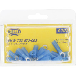 Žiedinė jungtis, mėlyna, 1,5–2,5 mm² Ø5,3 mm, A serija, lizdinė plokštelė (25x), Hella 8KW732573003