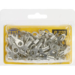 Žiedinė jungtis, sidabrinė, 1,5–2,5 mm² Ø6,5 mm, B serija, lizdinė plokštelė (100x), Hella 8KW177784012