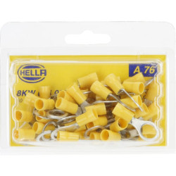 Žiedinė jungtis, Ø10,5 mm, A serija, geltona, 4-6 mm² lizdinė plokštelė (50x), Hella 8KW044038003