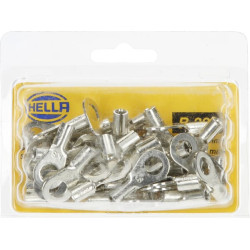 Žiedinė jungtis, sidabrinė, 2,5–6 mm² Ø8,4 mm, B serija, lizdinė plokštelė (50x), Hella 8KW177784112