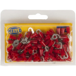 Žiedinė jungtis, raudona, 0,5–1,5 mm² Ø4,3 mm, A serija, lizdinė plokštelė (100x), Hella 8KW178042012