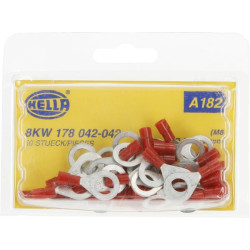 Žiedinė jungtis, raudona, 0,5–1,5 mm² Ø8,3 mm, A serija, lizdinė plokštelė (50x), Hella 8KW178042042