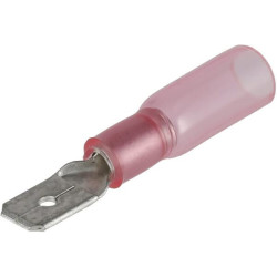 Nuo karščio susitraukiančio peilio kištuko jungtis, raudona, 0,5–1 mm², 6,3 x 4,8 mm LA901003