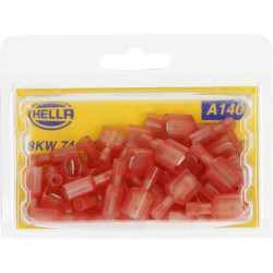 Gnybtų mentė, raudona, 0,5–1 mm² 6,3 x 0,8 mm A serija, lizdinė plokštelė (50x), Hella 8KW744703003