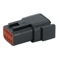 Kištuko korpusas kištukas, juodas, 8 polių Serija DTM (1x), Deutsch DSDTM048PB