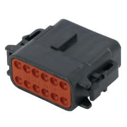 Kištuko korpusas kištukas, juodas, 12 polių Serija DTM (1x), Deutsch DSDTM0612SB