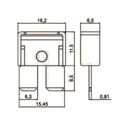 Maxioto kompaktiškas saugiklis 25A, baltas (x5) FS725MC