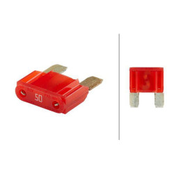 Saugiklio Maxi mentė 50A ilgis 34,1 mm raudona pakuotė 10x Hella 8JS728595161