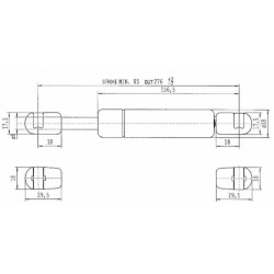 Case - IH CVX120 CA273929 Dujinis statramstis L276mm 100N Stabilus