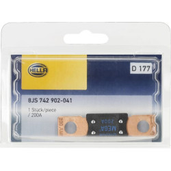 Saugiklis Mega 200A Ilgis 68,6mm mėlyna Pakuotė 1x Hella 8JS742902041