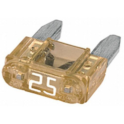 Saugiklio mini mentė 25A ilgis 10,9 mm balta pakuotė 50x Hella 8JS728596091