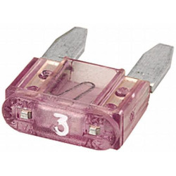 Saugiklio mini mentė 3A ilgis 10,9 mm purpurinė pakuotė 50x Hella 8JS728596101