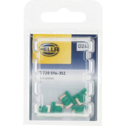 Saugiklis Mini mentė Žemas 30A Ilgis 8,4mm žalia Pakuotė 5x Hella 8JS728596352