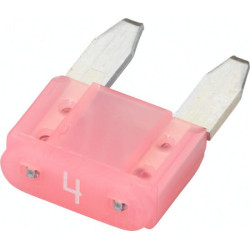 Saugiklio mini mentė 4A ilgis 10,9 mm rožinė pakuotė 50x Hella 8JS728596121