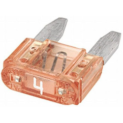 Saugiklio mini mentė 4A ilgis 10,9 mm rožinė pakuotė 50x Hella 8JS728596121